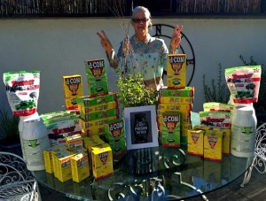 Kian Schulman with rodent poisons collected from stores and homeowners