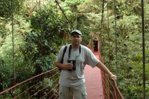 Kurt Leuschner birding (in Costa Rica) Photo courtesy Steve Myers