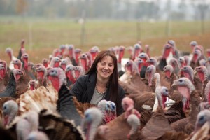 Ayrshire's Sandy Lerner and flock of Predator Friendly Heritage Breed Turkeys